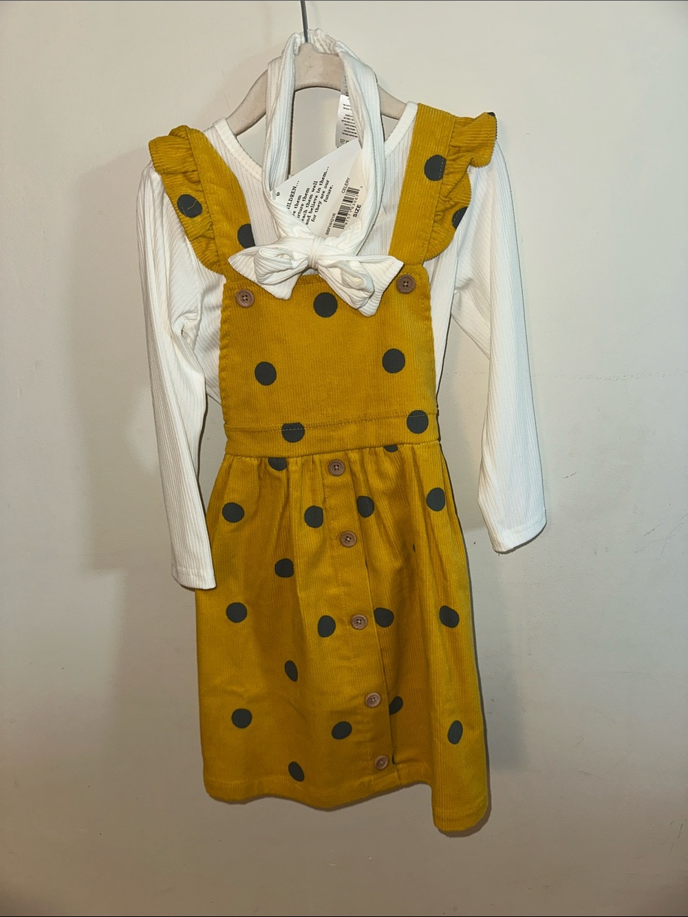 Girls Corduroy polka dot dress size 5